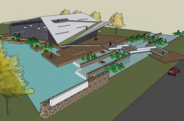 SketchUp Business Model: Modern Multi-Story Riverside Clubhouse and Commercial Building-BIM WORLD