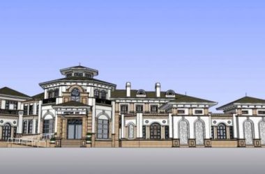 SketchUp Business Model: Multi-Story European Classical Style Commercial Club-BIM WORLD