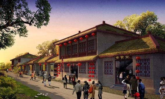 SketchUp Business Model: Multi-Story Commercial Street in Chinese Style