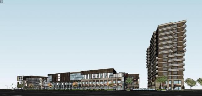 SketchUp Business Model: R&F Zone 10C Featuring Multi-Story Commercial Streets and Neoclassical High-Rise Residences