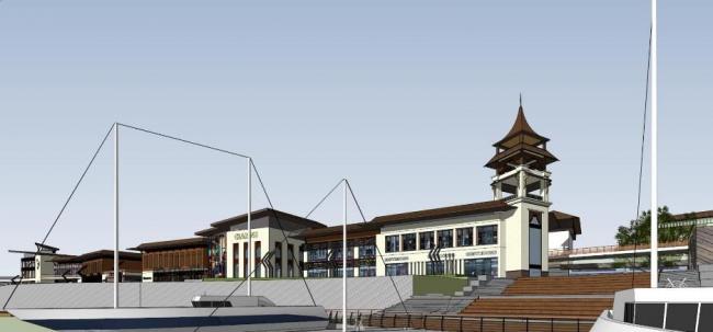 SketchUp Business Model: Multi-Story Southeast Asian Commercial Street Design