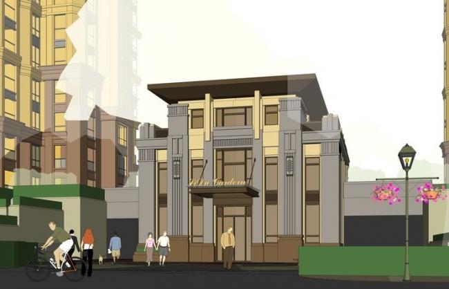 SketchUp Model of a European-Style High-Rise Residential Building with Community and Classic Entrance Lobby
