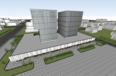 SketchUp Model of a Modern High-Rise Office Building with Hotel and Ground-Floor Commercial Spaces-BIM WORLD