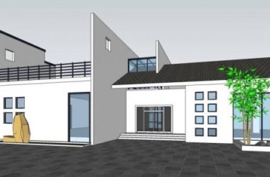 SketchUp Business Model: Multi-Story Commercial Club in Modern Chinese Style-BIM WORLD