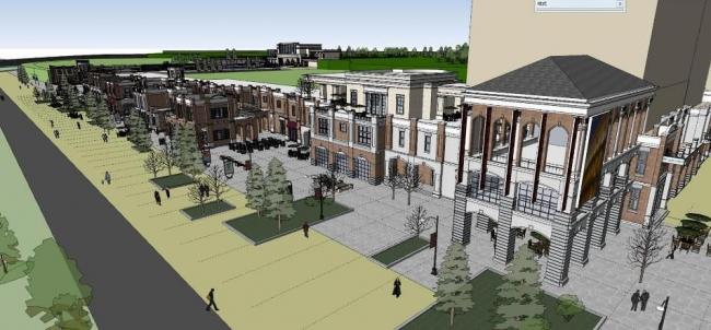 SketchUp Business Model: Multi-Story Streetfront Commercial Design for Jian Ou Club