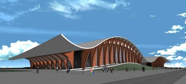 SketchUp Model of a Modern Multi-Story National Sports and Fitness Center