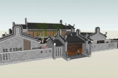SketchUp Residential Design: Multi-Story Courtyard in Traditional Chinese Style-BIM WORLD