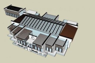 SketchUp Business Model: Multi-Story Commercial Club in Contemporary Chinese Style-BIM WORLD