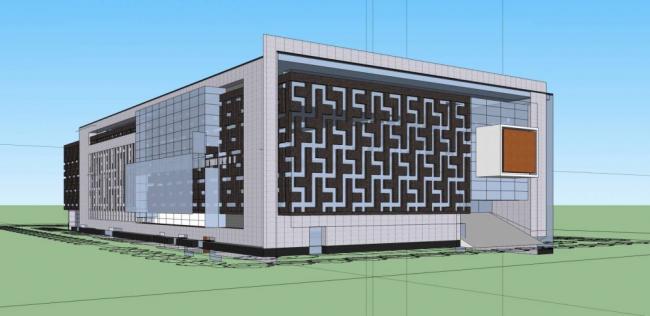 SketchUp Cultural Model: Modern Multi-Story Library Design
