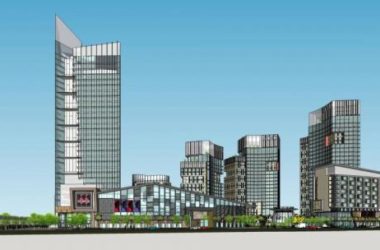 SketchUp Complex Model: Modern Commercial High-Rise Office, Hotel, and Retail Building-BIM WORLD
