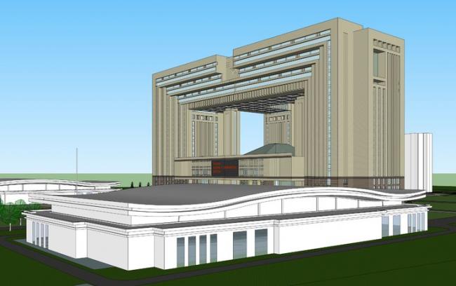 SketchUp Office Models: Modern High-Rise and Government Military Administrative Buildings