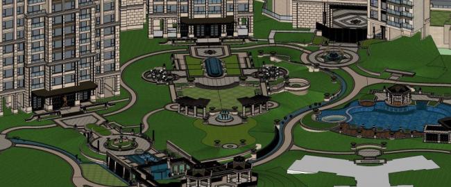 SketchUp Residential Models: Super High-Rise Buildings, Neighborhoods, and Neoclassical Landscapes