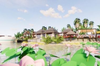 Southeast Asian Style Hotel Model in SketchUp with Business, Entertainment, and Leisure Amenities-BIM WORLD