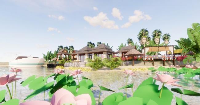Southeast Asian Style Hotel Model in SketchUp with Business, Entertainment, and Leisure Amenities