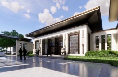 SketchUp Business Model: Multi-Story Sales Office and Commercial Building in Modern Chinese Style-BIM WORLD