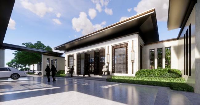 SketchUp Business Model: Multi-Story Sales Office and Commercial Building in Modern Chinese Style