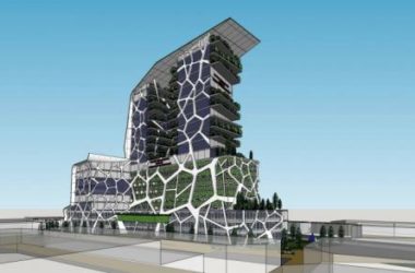 SketchUp Model of a Modern High-Rise Ecological Office and Hotel Building with Futuristic Design-BIM WORLD