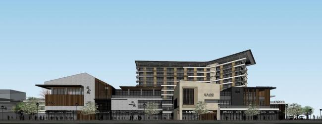 SketchUp Business Model: Modern Multi-Story Commercial Building on Ronghe Commercial Street
