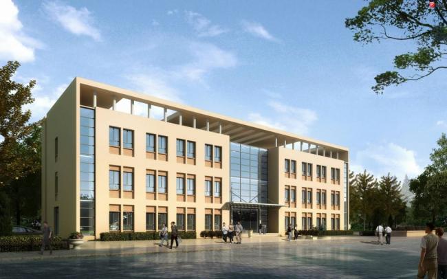 Modern Multi-Story Office Building Model in SketchUp