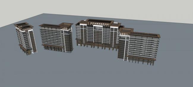 SketchUp Residential Models: Modern High-Rise Apartments and Buildings
