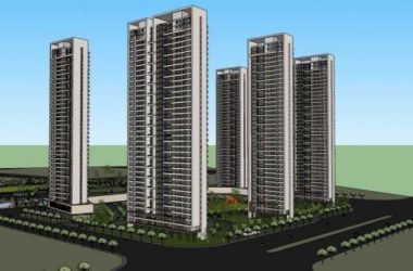 SketchUp Model of a Modern Super High-Rise Residential Building with Commercial Podium and Ground Floor Shops-BIM WORLD