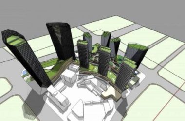SketchUp Complex Model: Modern Super High-Rise Urban Commercial Tower with Hotel, Offices, and Retail Podium-BIM WORLD