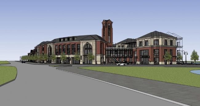 SketchUp Business Model: Multi-Story European Classical Style Community Commercial Street