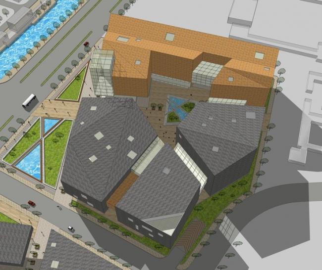 SketchUp Business Model: Modern Multi-Story Commercial Street Design