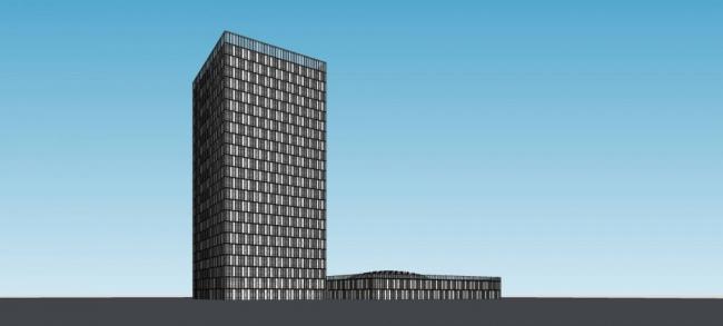 Modern High-Rise Office and Hotel Building SketchUp Model