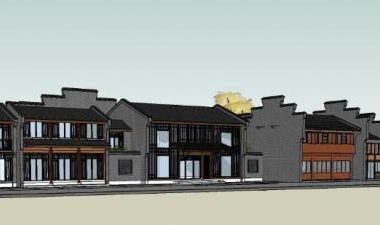 SketchUp Business Model: Multi-Story Commercial Street Featuring Ancient Chinese Architecture-BIM WORLD