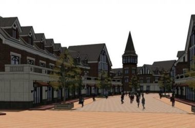 SketchUp Business Model: Multi-Story British-Style Residential and Commercial Street in Classical Design-BIM WORLD