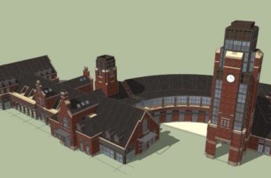 SketchUp Business Model: Multi-Story British Classical Club Entrance Design-BIM WORLD