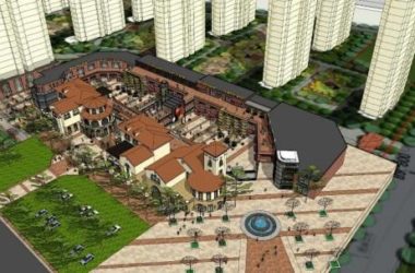 SketchUp Business Model: Multi-Story Commercial Street in Spanish, Mediterranean, and Classical Styles-BIM WORLD