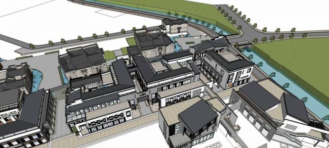 SketchUp Business Model: Mount Huangshan International Liyang Old Street – A Multi-Story Chinese-Style Commercial Hub