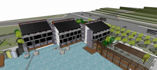 Wuhan Garden Holiday Hotel: Multi-Story Chinese-Style Resort Model in SketchUp