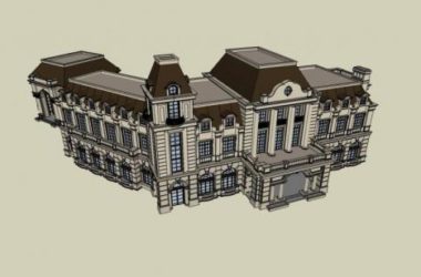 SketchUp Business Model: Multi-Story French Classical Style Business Club-BIM WORLD