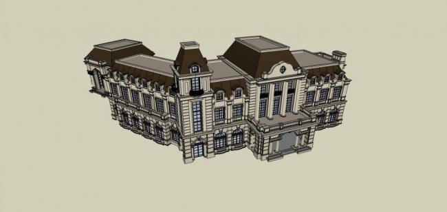 SketchUp Business Model: Multi-Story French Classical Style Business Club