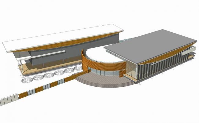 SketchUp Business Model: Modern Multi-Story Commercial Club Design