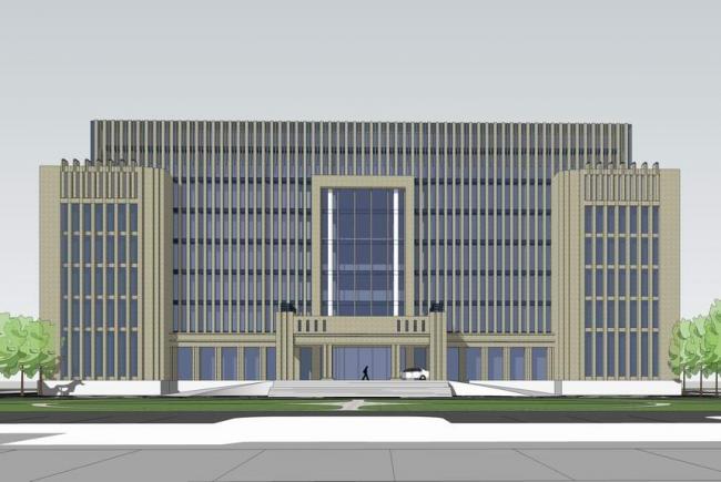 Modern Multi-Story Government Office Building Model in SketchUp