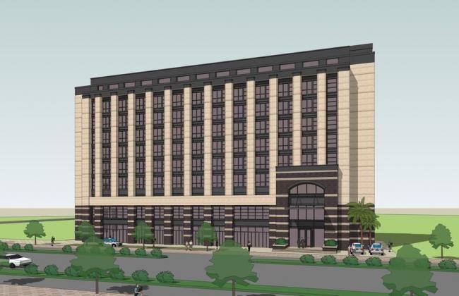 Modern Multi-Story Office Building Model in SketchUp