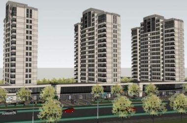 Modern High-Rise Residential Building with Ground-Floor Commercial Space – SketchUp Model-BIM WORLD