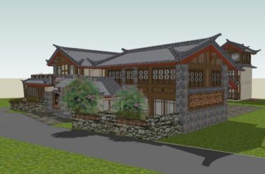 SketchUp Hotel Model: Multi-Story Chinese-Style Residence Inspired by Shuhe Ancient Town-BIM WORLD