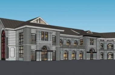 SketchUp Business Model: Multi-Story Commercial Building in Modern Chinese Style from Taiwan-BIM WORLD