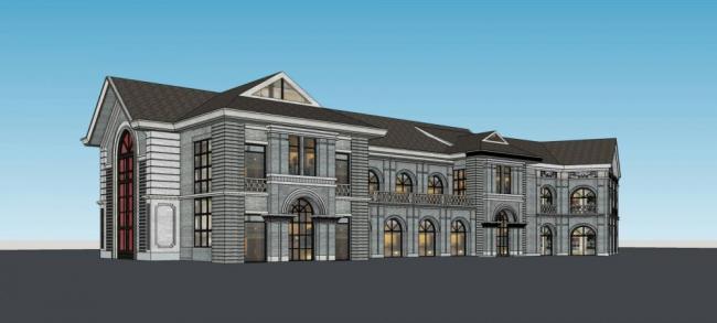 SketchUp Business Model: Multi-Story Commercial Building in Modern Chinese Style from Taiwan