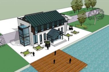SketchUp Business Model: Multi-Story Clubhouse and Commercial Building in Modern Chinese Style-BIM WORLD