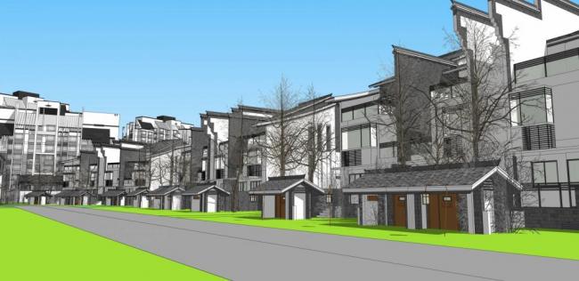 SketchUp Residential Models: Multi-Story Communities, High-Rise Apartments, Duplex Villas, and Chinese-Style Homes