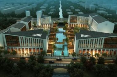 SketchUp Business Model: Yangzhou Water Street Multi-Story Commercial Building in Modern Chinese Style-BIM WORLD