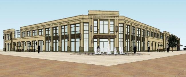 SketchUp Business Model: Multi-Story Commercial Building in Neoclassical and Art Deco Styles
