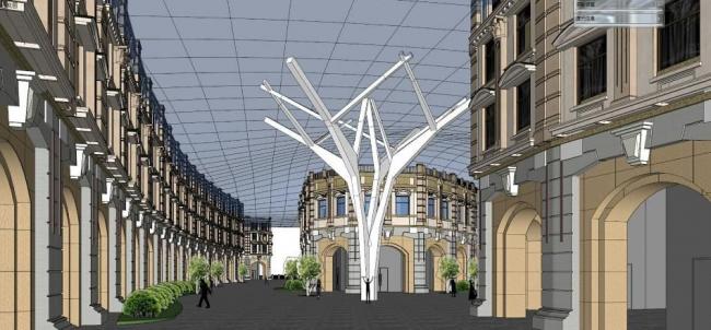 SketchUp Business Model: Multi-Story Commercial Streets in Nanyang and European Styles