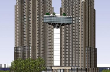 SketchUp Complex Model: Neoclassical Commercial Square with High-Rise Office and Hotel-BIM WORLD
